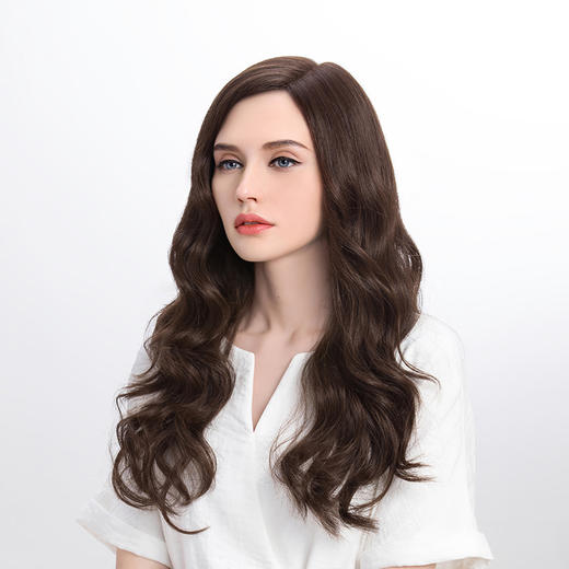 瑞贝卡假发女长卷发披肩波纹卷偏分蓬松自然逼真时尚优雅气质头套