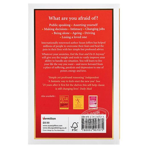 【中商原版】感到恐惧 英文原版 Feel The Fear And Do It Anyway - 20th Anniversary Edition Susan Jeffers 励志自助 商品图1