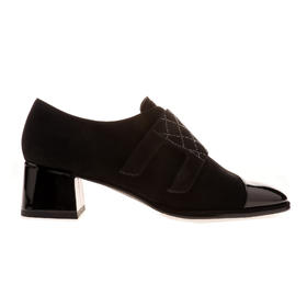 袁珊珊同款  sheme   女士粗跟深口单鞋  黑色