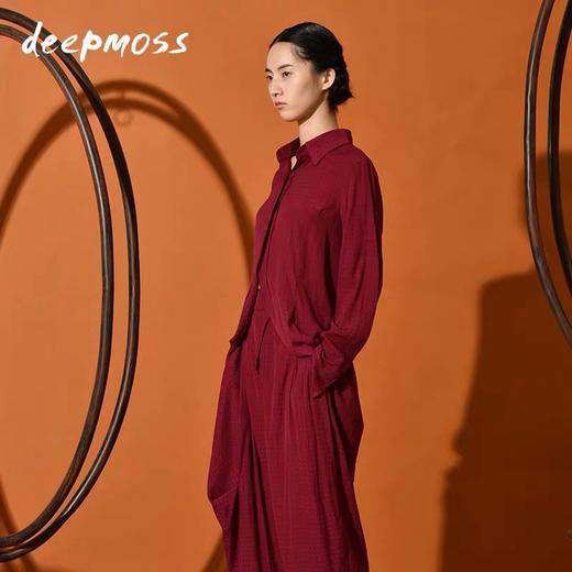 deepmoss 勃艮第红水泽感燕尾衬衫 dm19ssSH11A2 商品图2