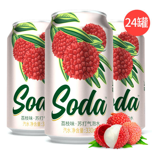 名仁苏打气泡水荔枝味气泡水0糖0脂肪330ml*24罐 商品图4