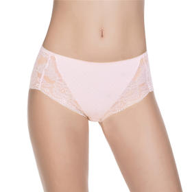 #04243 内裤 蕾丝 粉色底色白色波点 浪漫少女心 三角款+平角款 2条装