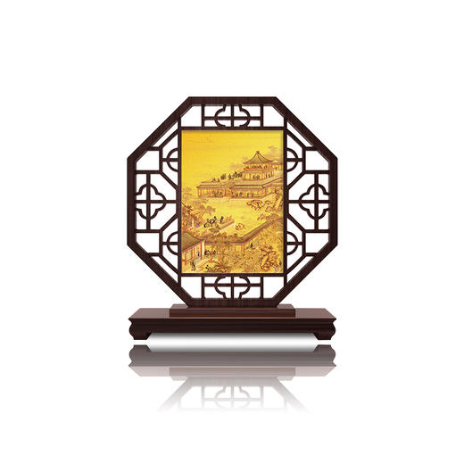 皇城工坊大国工匠赏月图纯金版新中式收藏品工艺品摆件台屏纯金 商品图3