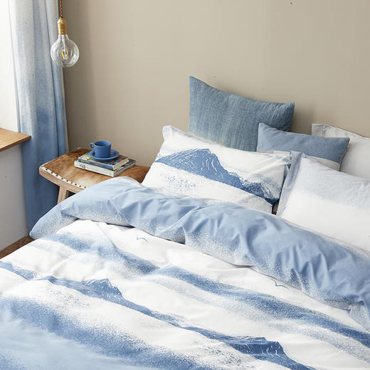 精梳缎纹印花四件套北欧棉床上用品