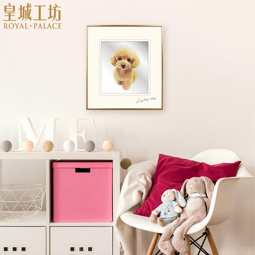 皇城工坊萌宠泰迪宠爱一生足银微雕画摆件送礼装饰画挂画足银 商品图3