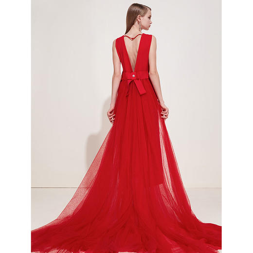 EITIE爱特爱女装春装年会网纱长摆礼服裙优雅长款连衣裙5977612 商品图2