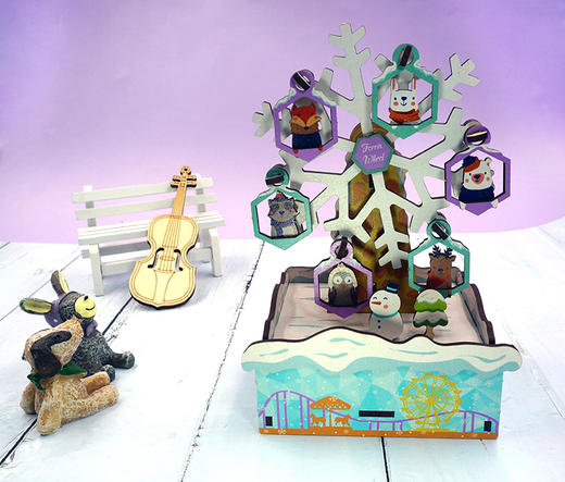 同趣 冰雪乐园拼装八音盒 生日礼物 商品图3