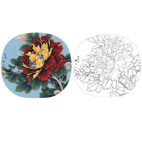 李晓明工笔花鸟小品牡丹名品十二钗之十-金背大红-KF18