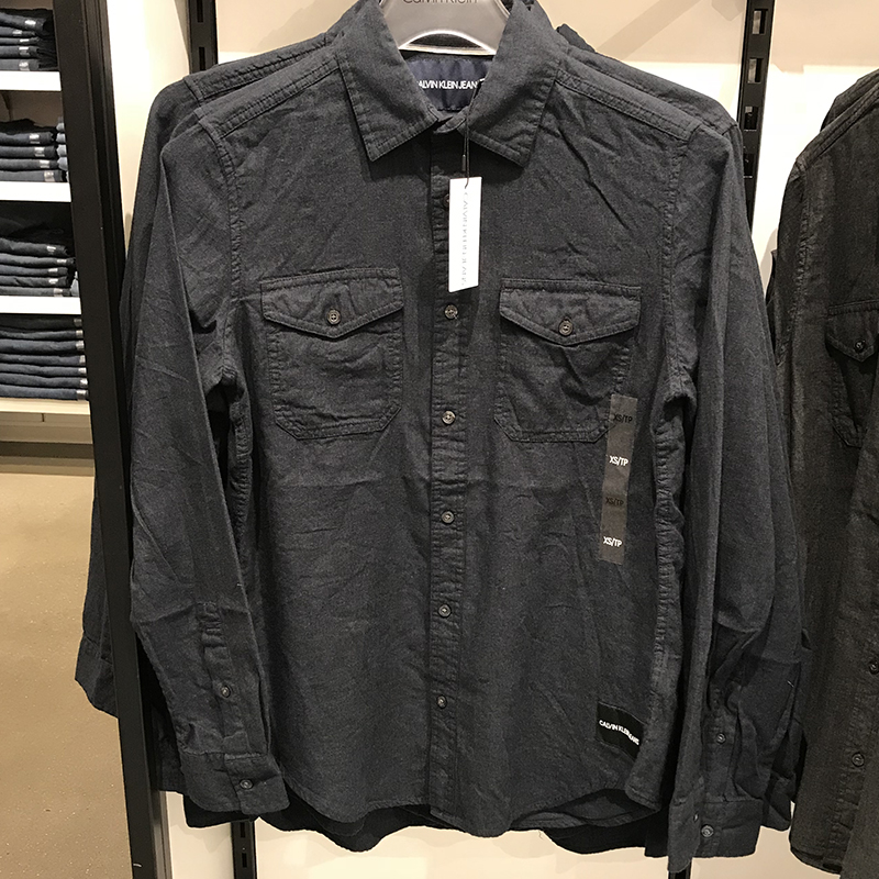 calvin klein/ck 男士纯色系扣长袖衬衫