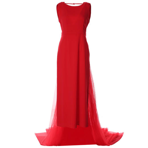 EITIE爱特爱女装春装年会网纱长摆礼服裙优雅长款连衣裙5977612 商品图3