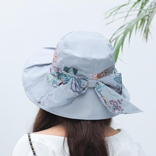 YL-蝴蝶结遮阳大沿帽 商品图3