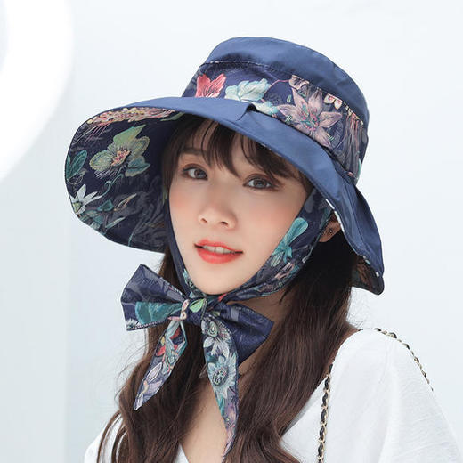 YL-蝴蝶结遮阳大沿帽 商品图0