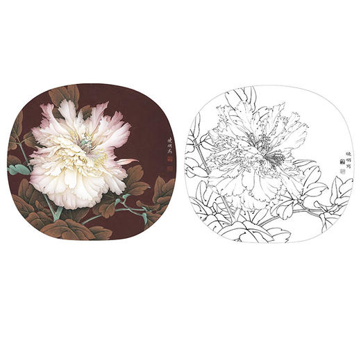 李晓明工笔花鸟小品牡丹名品十二钗之五-香玉-KF13 商品图0