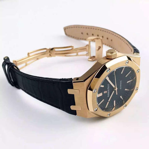 JF 标杆神器 爱彼AP 15400全玫瑰金黑面皮带款 ＂V5＂升级版[拳头][拳头]直径41mm，搭载进口9015改原版Cal.3120全自动机芯，V5＂版主要升级技术特点 商品图6