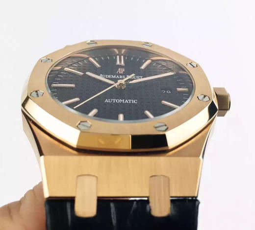 JF 标杆神器 爱彼AP 15400全玫瑰金黑面皮带款 ＂V5＂升级版[拳头][拳头]直径41mm，搭载进口9015改原版Cal.3120全自动机芯，V5＂版主要升级技术特点 商品图2