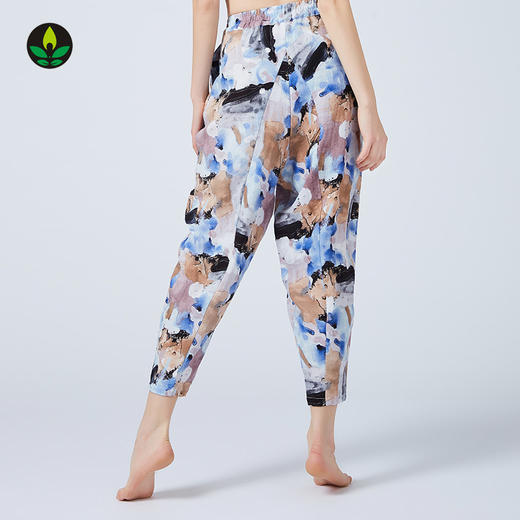 【断码捡漏】卡益棉麻花色长裤KM03011女士瑜伽裤紧身健身裤 商品图1