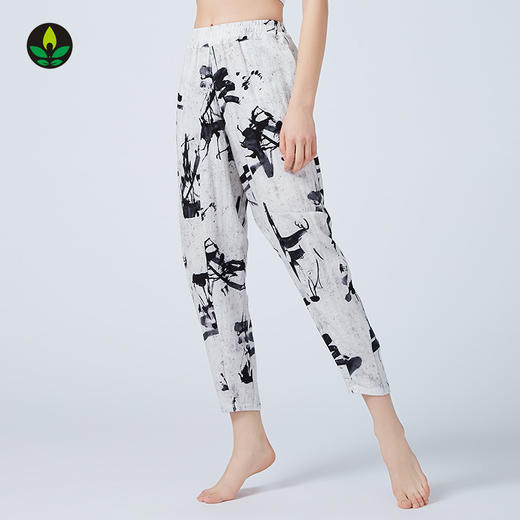 【断码捡漏】卡益棉麻花色长裤KM03011女士瑜伽裤紧身健身裤 商品图3