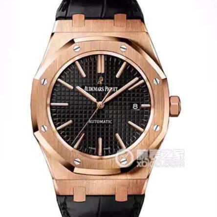 JF 标杆神器 爱彼AP 15400全玫瑰金黑面皮带款 ＂V5＂升级版[拳头][拳头]直径41mm，搭载进口9015改原版Cal.3120全自动机芯，V5＂版主要升级技术特点 商品图0