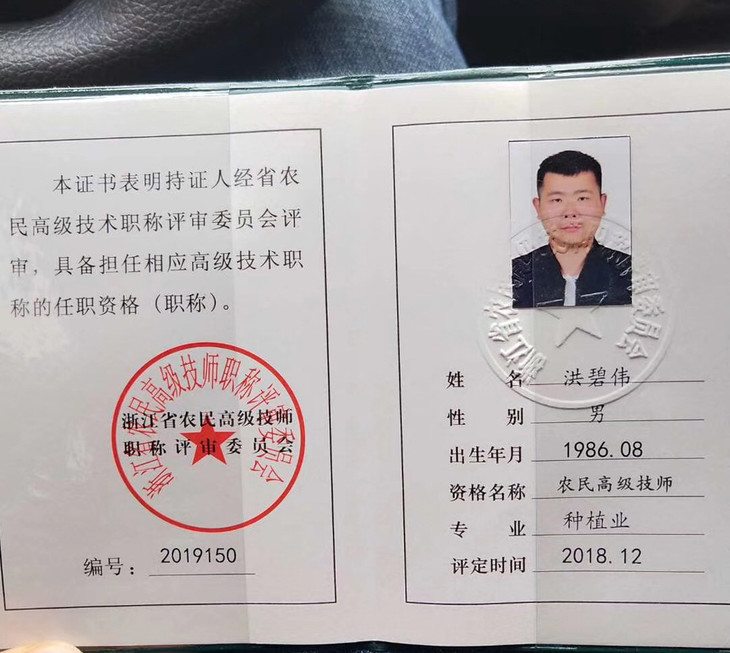 " 碧伟35岁,在青田甚至丽水,搞农业的几乎没人不知道他.