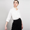 新款女式V领双贴袋经典衬衣 商品缩略图0