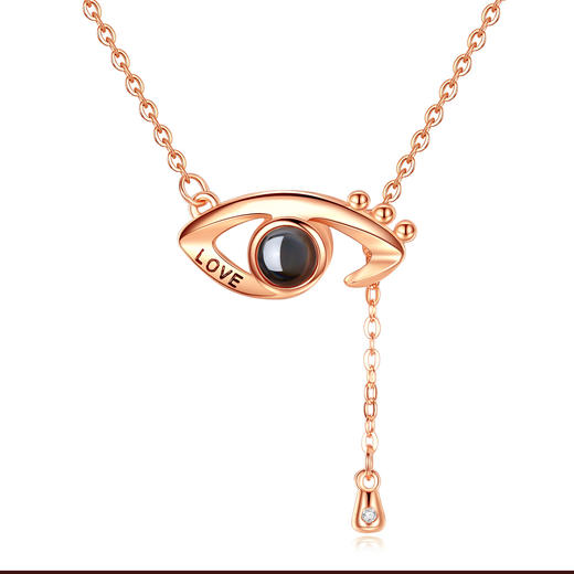 天使之眼100种我爱你项链女纯银抖音同款天使网红同款锁骨链饰品ptsp