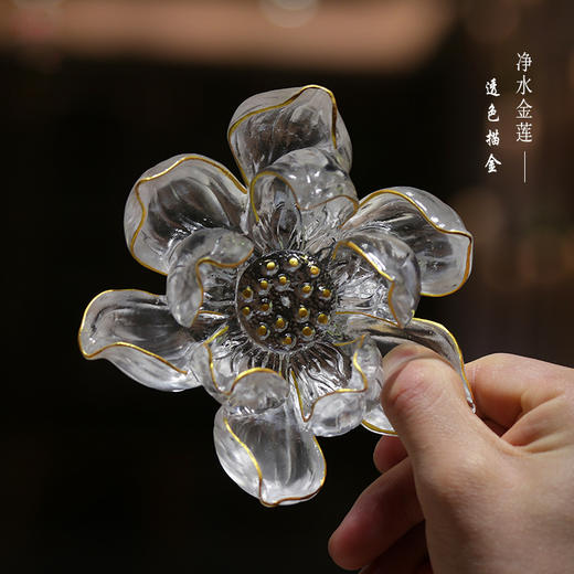 净水金莲 | 琉璃莲花摆件烛台 花瓣生动 匠人手艺之美 商品图3