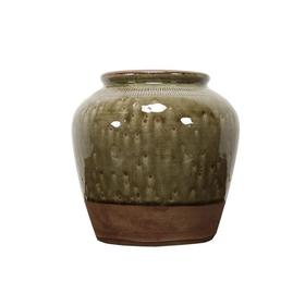 新仿瓷器仿古瓷器黄釉罐QQ18010048 Newly made Porcelain Big green jar