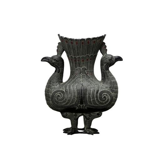 仿制青铜器铜器大号双凤杯青铜摆件花瓶WBH13090139 Newly made Bronze Vase 商品图1