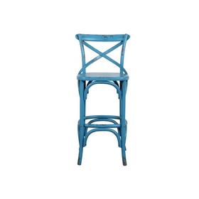 新仿桦木仿旧家具彩漆吧椅吧椅椅子 QQ14010051-蓝 Newly made Birch wood Bar chair
