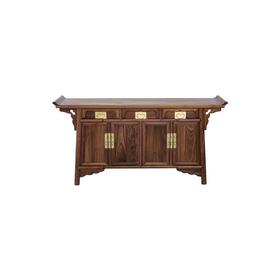 新仿黑胡桃木新中式连三连体柜玄关桌QN17070004110 Newly made Black walnut wood Reproduction Buffet cabinet