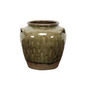 新仿瓷器仿古瓷器黄釉罐QQ18010049 Newly made Porcelain Green jar