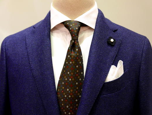 drakes英国真丝印花手工领带棕碎花