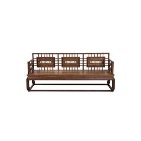 新仿黑胡桃木新中式三人沙发椅长椅椅子QN17060015100 Newly made Black walnut wood Reproduction Long sofa