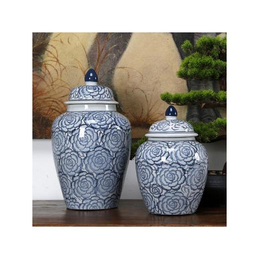 仿制瓷器陶瓷大号/小号牡丹青花将军罐罐子花器WBH18120068 Newly made Porcelain Big blue and white vase 商品图1