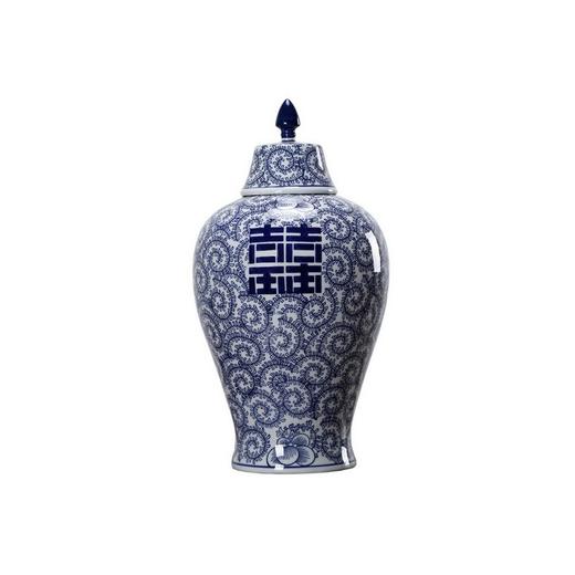 仿制瓷器陶器喜字梅瓶将军罐罐子花器WBH17060029  Newly made Porcelain blue and white vase with double happiness 商品图1