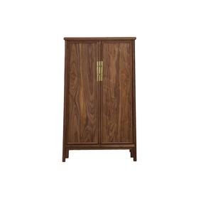 新仿黑胡桃木+贴皮板新中式面条柜中号柜柜子QN1611001676 Newly made Black walnut wood Reproduction Ming cabinet