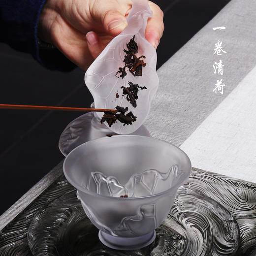 一卷清荷-套装  生动的展现 荷叶的舒展与清新 琉璃茶具 商品图4