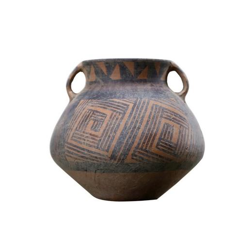 8330-2四方纹饰陶罐 Small pottary jar with square deco. 商品图0