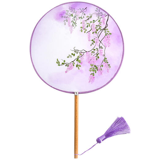 可爱少女樱花团扇中国风复古圆扇女宫扇创意古风装饰扇子舞蹈扇