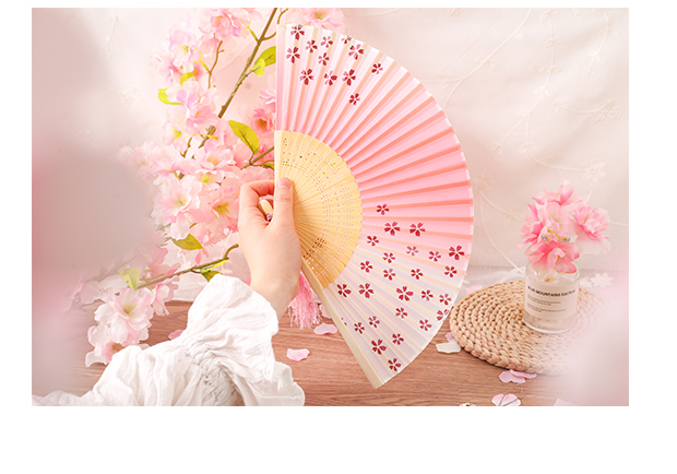 日式樱花折扇创意中国风女式扇子女古风舞蹈小扇夏季折叠扇可爱
