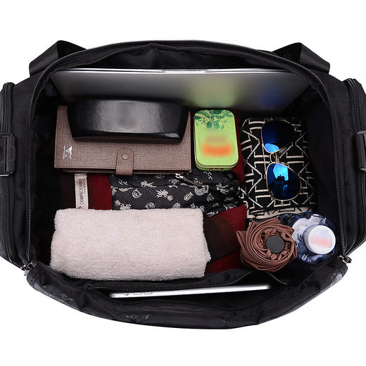 七匹狼（SEPTWOLVES）旅行包手提旅行袋大容量行李袋单肩健身包短途出行行李包 B0102762-101 商品图2