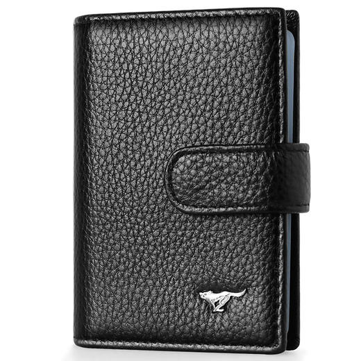 七匹狼 男士卡包卡片包 多功能多卡位银行卡夹头层牛皮信用卡套 大容量证件包 黑色3A3074231-01 商品图0