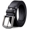 七匹狼男士皮带 休闲牛皮百搭男士针扣皮带腰带裤腰带7A92058400 黑色 商品缩略图0