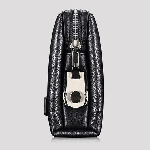 七匹狼男包 男士手包大容量商务拉链手拿包 密码锁男包1A1172162-01黑色 商品图1