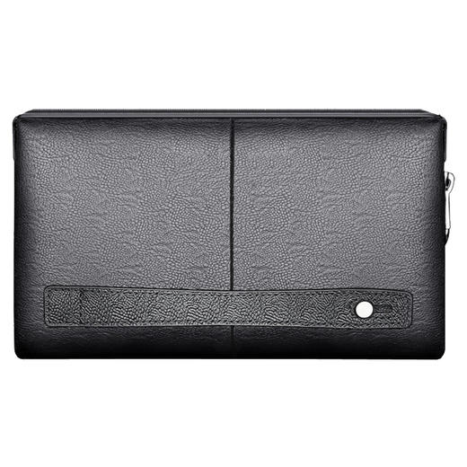 七匹狼钱包男包 男士手包大容量商务拉链手拿包 密码锁手抓包大容量软皮包 新款 黑色标准号1A1172161-01 商品图2