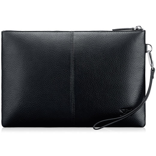 七匹狼男士手包 头层牛皮时尚潮流男包手拿包信封包1A1172102-01中号黑色 商品图3