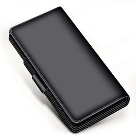 七匹狼（SEPTWOLVES）钱包男士长款头层牛皮多卡位大容量钱夹拉链手包商务手拿包 黑色1A4451111-01