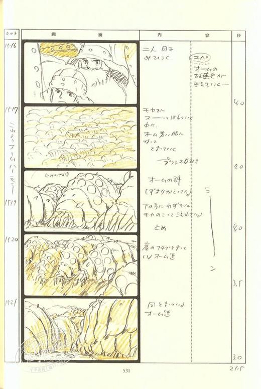 【中商原版】风之谷 吉卜力工作室分镜画全集 1 日文原版 風の谷のナウシカ スタジオジブリ絵コンテ全集1 宫崎骏 商品图3