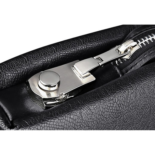 七匹狼钱包男包 男士手包大容量商务拉链手拿包 密码锁手抓包大容量软皮包 新款 黑色标准号1A1172161-01 商品图3