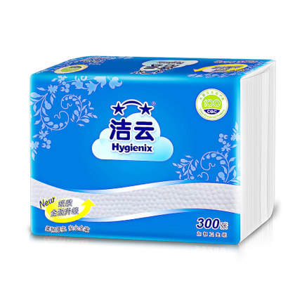 洁云300张加韧卫生纸